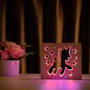 Світильник нічник ArtEco Light з дерева LED "Поні-єдиноріг" з пультом та регулюванням кольору, подвійний RGB, 1020392