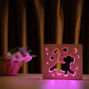 Світильник нічник ArtEco Light з дерева LED "Веселе левеня" з пультом та регулюванням кольору, RGB, 1020403