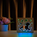 Світильник нічник ArtEco Light з дерева LED "Веселе левеня" з пультом та регулюванням кольору, подвійний RGB, 1020404
