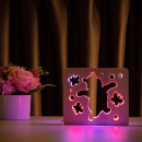Світильник нічник ArtEco Light з дерева LED "Веселий ведмедик" з пультом та регулюванням кольору, подвійний RGB, 1020412