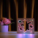 Світильник нічник ArtEco Light з дерева LED "Веселий ведмедик" з пультом та регулюванням кольору, подвійний RGB, 1020412
