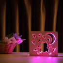 Світильник нічник ArtEco Light з дерева LED "Жаба та цвіркуни" з пультом та регулюванням кольору, RGB, 1020419