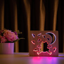 Світильник нічник ArtEco Light з дерева LED "Жаба та цвіркуни" з пультом та регулюванням кольору, подвійний RGB, 1020420