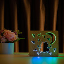 Світильник нічник ArtEco Light з дерева LED "Жаба та цвіркуни" з пультом та регулюванням кольору, подвійний RGB, 1020420