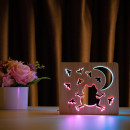 Світильник нічник ArtEco Light з дерева LED "Жаба та цвіркуни" з пультом та регулюванням кольору, подвійний RGB, 1020420