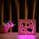 Світильник нічник ArtEco Light з дерева LED "Дві акули та рибки" з пультом та регулюванням кольору, RGB, 1020431