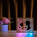 Світильник нічник ArtEco Light з дерева LED "Поцілунок" з пультом та регулюванням кольору, подвійний RGB, 1020452