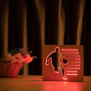 Світильник нічник ArtEco Light з дерева LED "Баскетболіст з м'ячем" з пультом та регулюванням кольору, RGB, 1020467