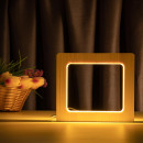 Світильник нічник ArtEco Light з дерева LED "Квадрат" з пультом та регулюванням світла, колір теплий білий, 1021447