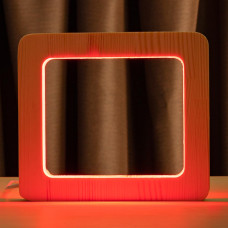 Світильник нічник ArtEco Light з дерева LED "Квадрат" з пультом та регулюванням кольору, RGB