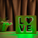 Світильник нічник ArtEco Light з дерева LED "LOVE" з пультом та регулюванням кольору, RGB, 1021457