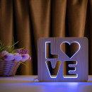 Світильник нічник ArtEco Light з дерева LED "LOVE" з пультом та регулюванням кольору, RGB, 1021457