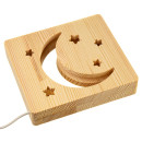 Світильник нічник ArtEco Light з дерева LED "Місяць і зірки" з пультом та регулюванням світла, колір теплий білий, 1021462