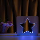 Світильник нічник ArtEco Light з дерева LED "Зірка" з пультом та регулюванням кольору, RGB, 1021473
