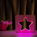 Світильник нічник ArtEco Light з дерева LED "Зірка" з пультом та регулюванням кольору, RGB, 1021473