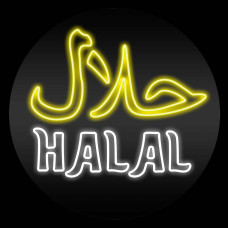 Неонова вивіска для магазину Halal (500х500)