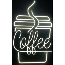 Неонова вивіска для кав'ярні Coffee з чашкою (600х1000)