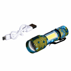 Ліхтарик тактичний з USB зарядкою, в боксі (хакі)