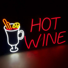 Неонова вивіска для кафе Hot Wine (600х300)