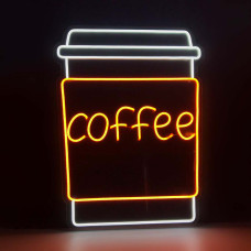 Неонова вивіска для кав'ярні Coffee з чашкою (456х595)