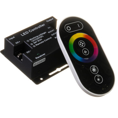 LED контролер світлодіодний RGB 24 А (Radio 6 кнопок) чорний, 1009684