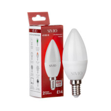 LED лампа Е14 С37 6W біла нейтральна 4100К SIVIO