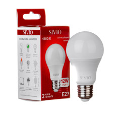 LED лампа Е27 А60 12W біла нейтральна 4100К SIVIO