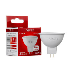 LED лампа GU5.3 MR16 6W біла нейтральна 4100К SIVIO