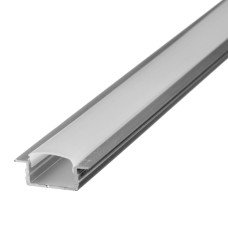 LED профіль врізний ЛПВ-7 анодований (15х7мм) 2м з розсіювачем в комплекті