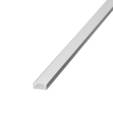 LED профиль накладной ЛП не анодированный (15х6мм) 2м с рассеивателем в комплекте