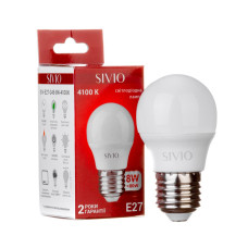 LED лампа Е27 G45 8W біла нейтральна 4100К SIVIO