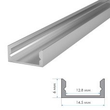 LED профіль ПФ-18/2 анодований накладний матовий з розсіювачем (комплект) 2м