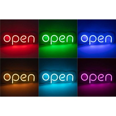Неонова вивіска "OPEN" RGB синхронно вся вивіска (з контролером), 1019478