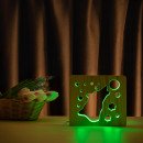 Світильник нічник ArtEco Light з дерева LED "Вовк і місяць" з пультом та регулюванням кольору, RGB, 1020407
