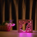 Світильник нічник ArtEco Light з дерева LED "Вовк і місяць" з пультом та регулюванням кольору, RGB, 1020407