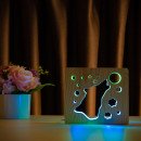 Світильник нічник ArtEco Light з дерева LED "Вовк і місяць" з пультом та регулюванням кольору, подвійний RGB, 1020408