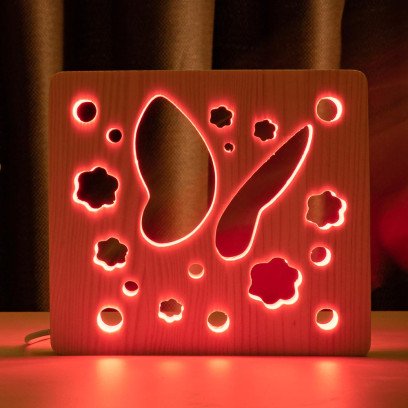 Світильник нічник ArtEco Light з дерева LED "Метелик" з пультом та регулюванням кольору, RGB, 1020415
