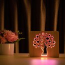 Светильник ночник ArtEco Light из дерева LED "Деревце" с пультом и регулировкой цвета, двойной RGB, 1020480