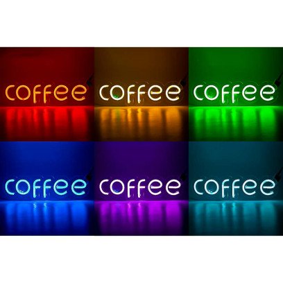 Неонова вивіска для кав'ярні "COFFEE" RGB (з контролером) (480х145), 1021402