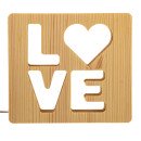 Світильник нічник ArtEco Light з дерева LED "LOVE" з пультом та регулюванням кольору, RGB, 1021457