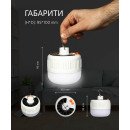 Підвісна лампа з сонячною панеллю кемпінгова акумуляторна на гачку 5V LED USB 4 Вт, 1022243