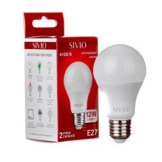 LED лампа Е27 А60 12W біла нейтральна 4100К SIVIO