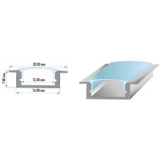 Врезной LED профиль 2 м ПФ-19