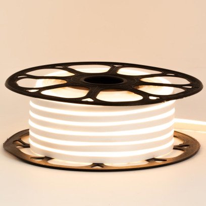 Неонова стрічка світлодіодна біла тепла 12V 8х16 пвх smd2835 120LED/м 8Вт/м IP65, 1018091