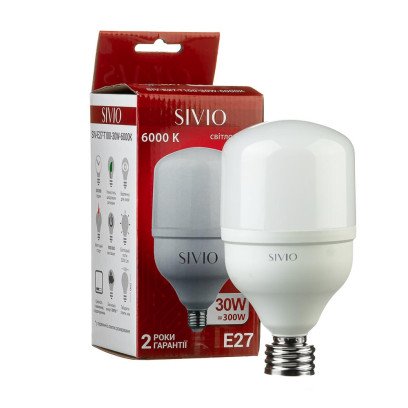 Світлодіодна лампа SIVIO Е27 Т100 30W 6000K, 1019830