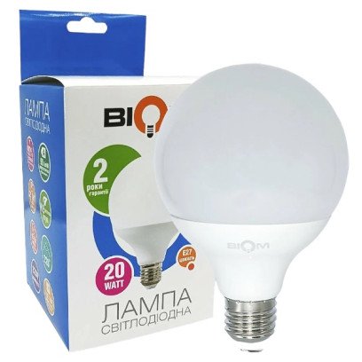 Светодиодная лампа Biom BT-591 G95 20W E27 4500К матовая, 00-00023412