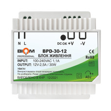  Блок питания Biom Professional DC12 30W BPD-30-12 2,5A под DIN-рейку
