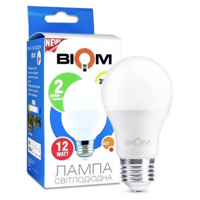 Светодиодная лампа Biom BT-511 A60 12W E27 3000К матовая, 00-00001431