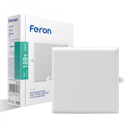 Вбудований світлодіодний світильник Feron AL706 18W 4000К, 6925