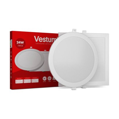 Круглий світлодіодний врізний світильник Vestum 24W 4000K 220V 1-VS-5107, 1-VS-5107